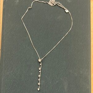 Minimalist Silver Necklace with Vertical Pendant